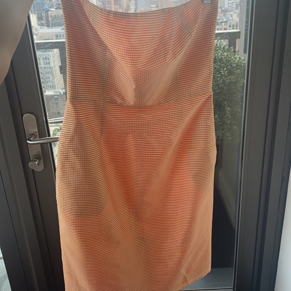 Tocca Gingham strapless dress